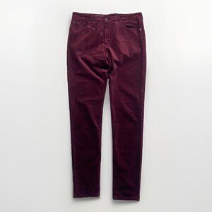 AG Adriano Goldschmied The Farrah Skinny Ankle Velour Jeans Red sz 32R